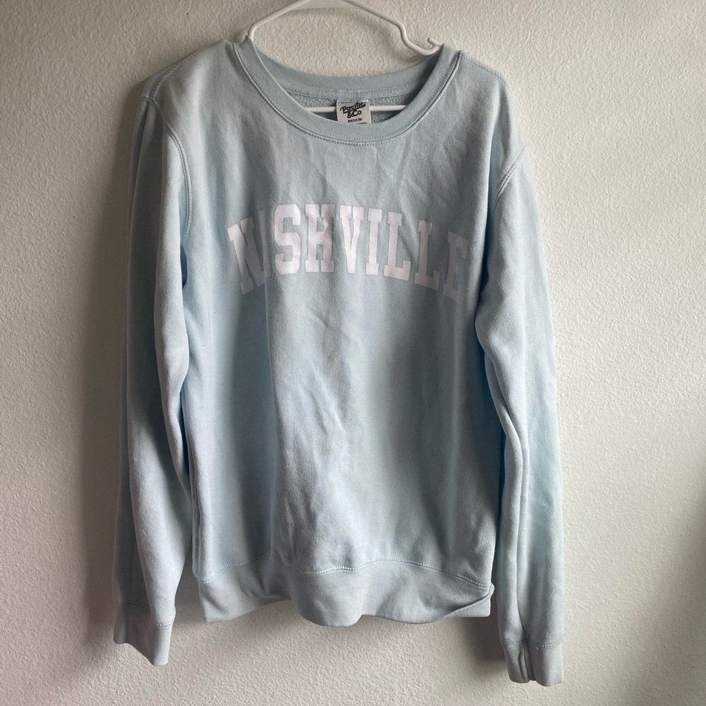 Nashville Light Blue Crew Neck Sweater